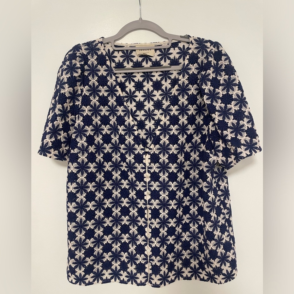Sézane Emma blouse in Ecru Navy